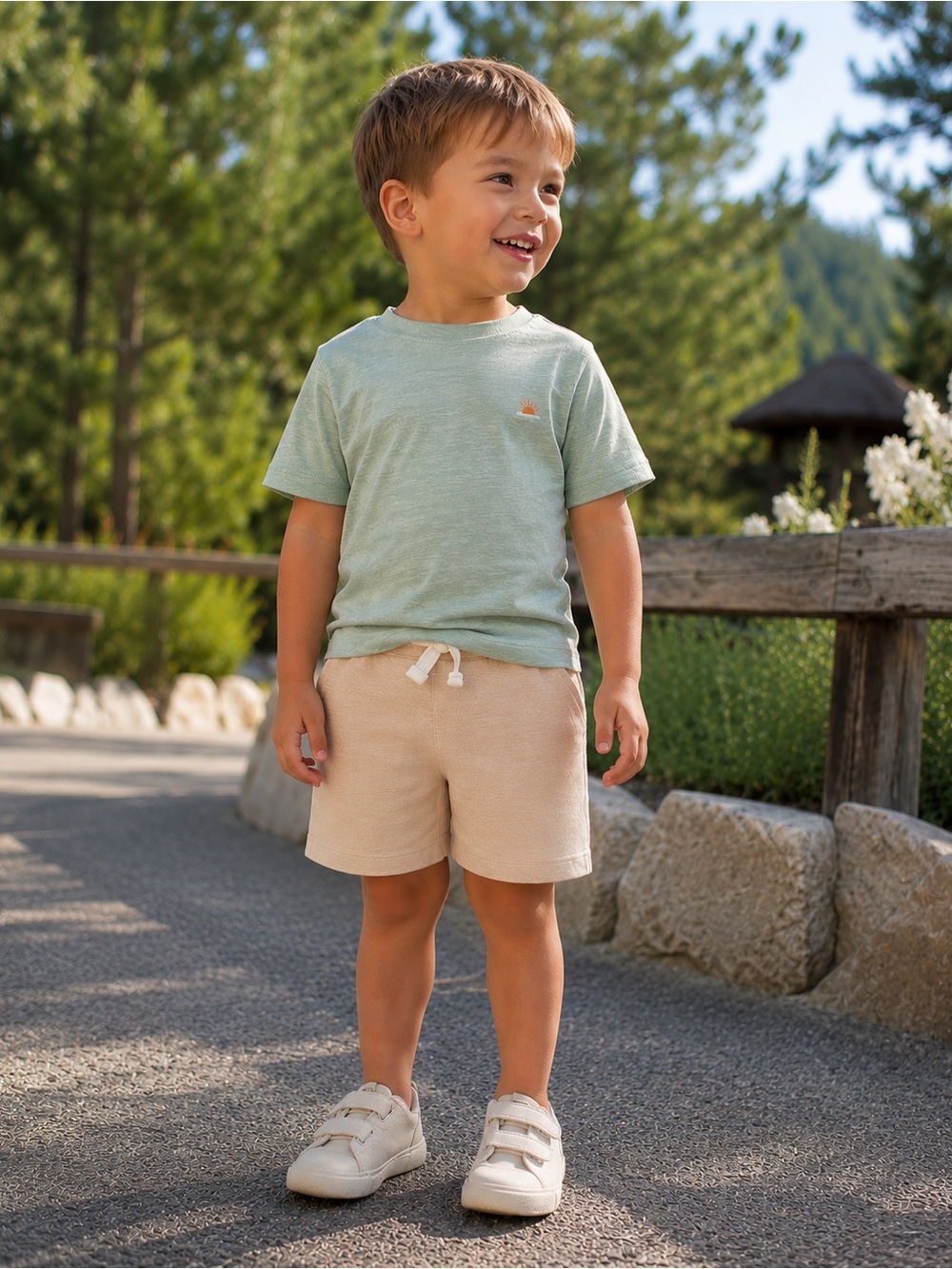 Eddie Bauer Kids 3-Piece Short Set Sage 4T NWT